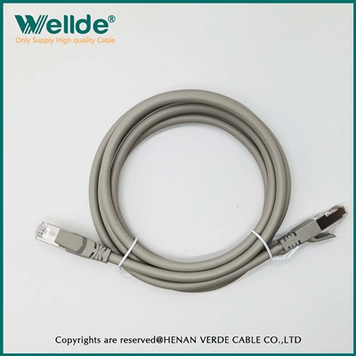 Cabo de rede cinza AWG24 50µ Cat6A Patch Cord