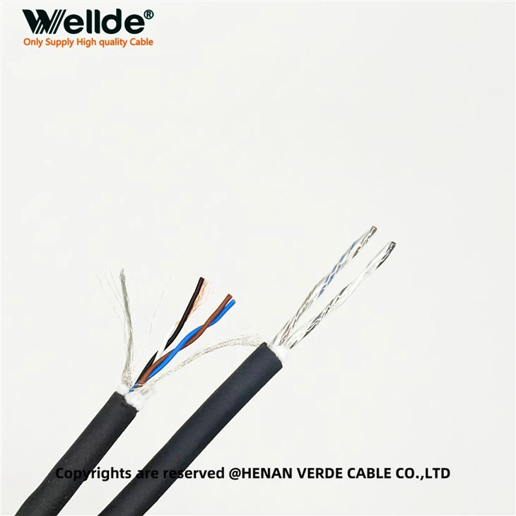 Cabo de controle de áudio reto de 4 núcleos